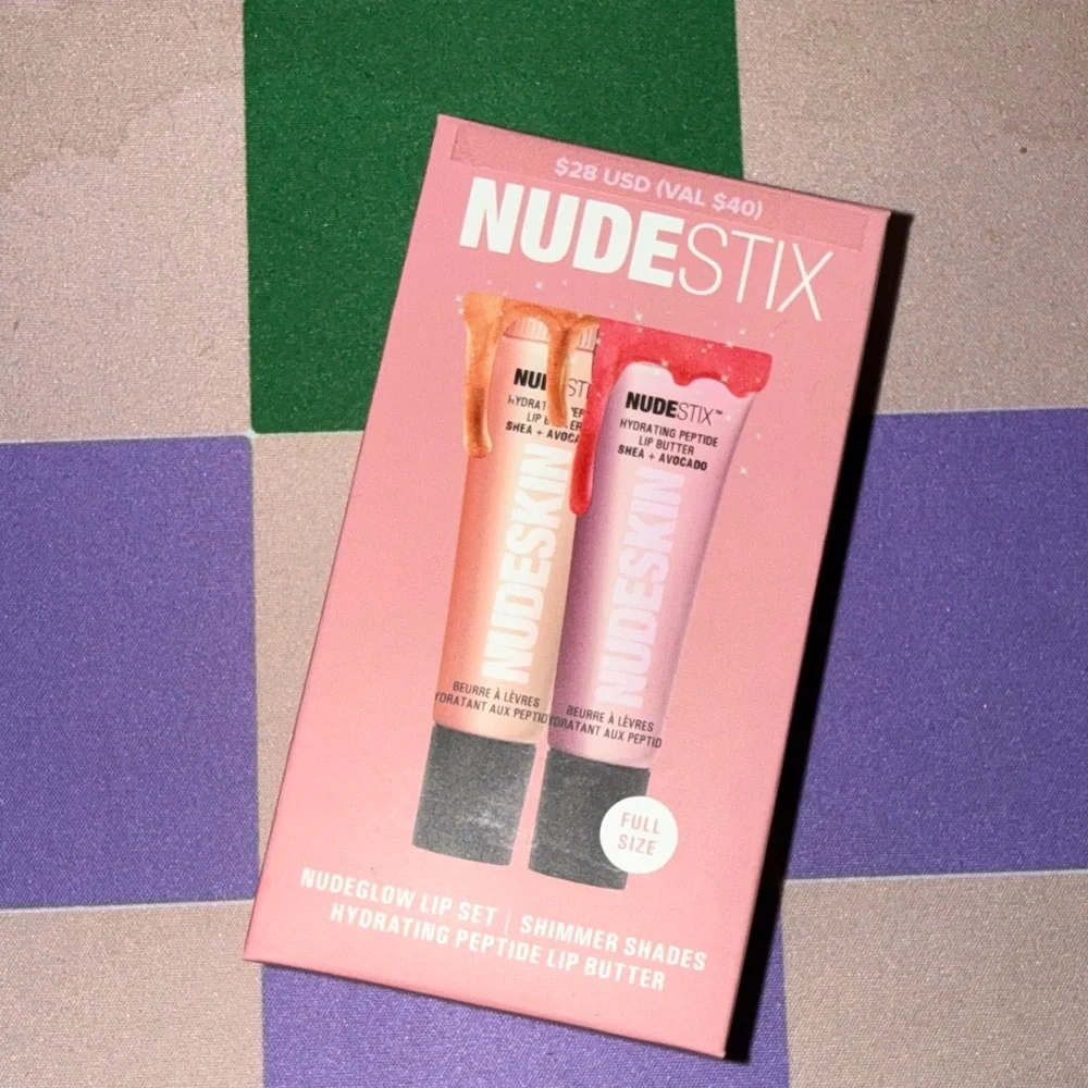 NUDESTIX Nudeglow lipset shimmer duo Vanilla Sprinkle and Rose Sparkle new box